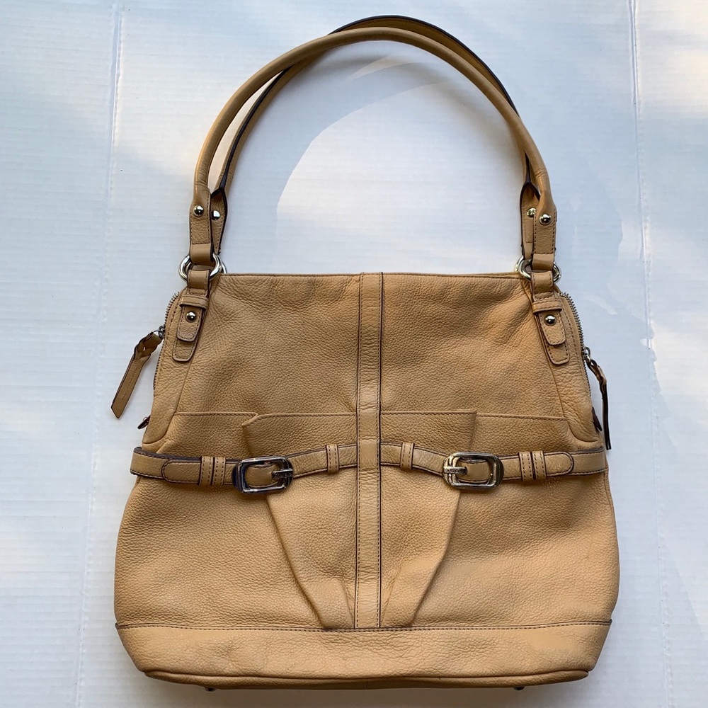 Tignanello Rare Tan/Cream Big Shoulder Purse